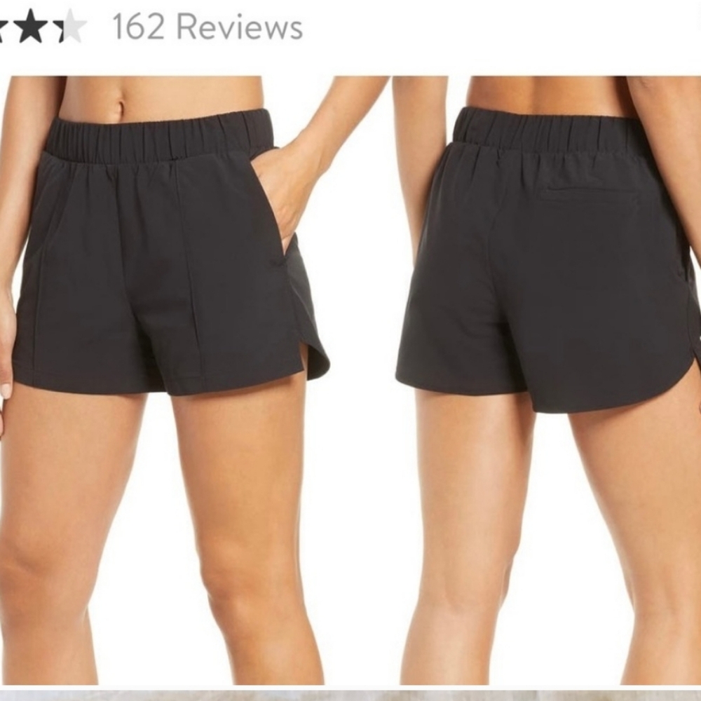 Zella Taylor Getaway High Waist Shorts Drawstring Athletic Gym Active Black XL
